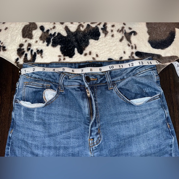 Risen High Rise Distressed Vintage Ankle Straight Leg Jeans Sz. 30/11 - Picture 3 of 10